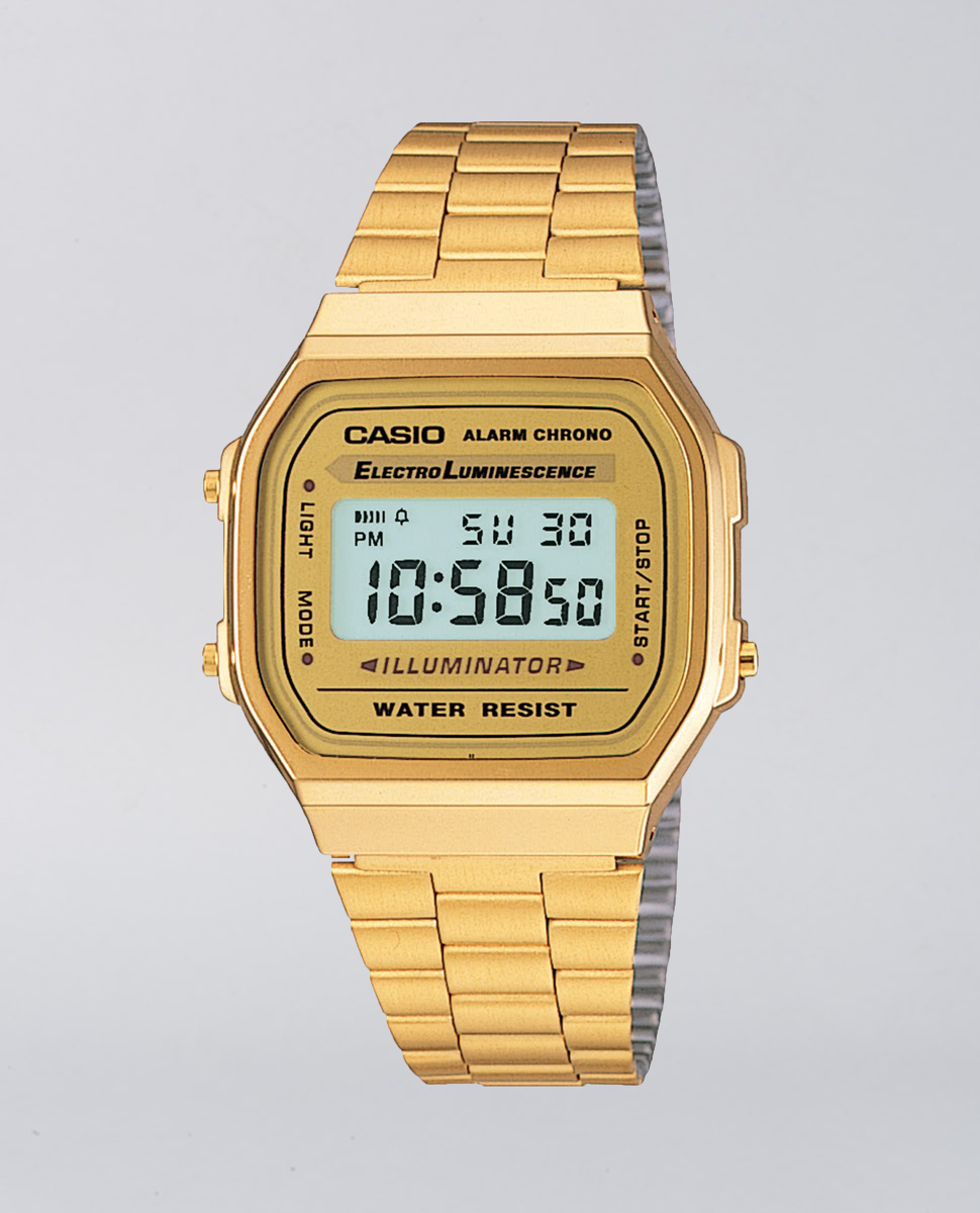 Casio Watches Casio Vintage Digital Stainless Steel Gold Watch ...