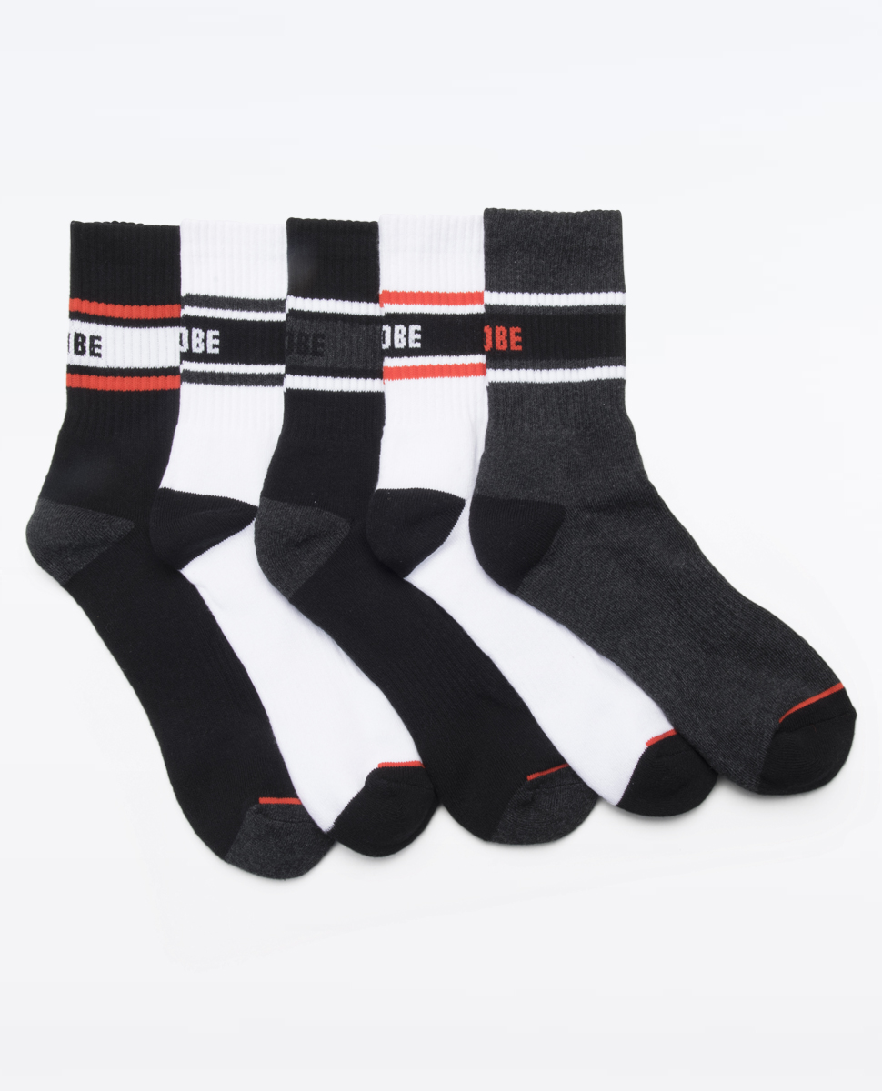Globe Triple Stripe Crew Sock 5PK | Ozmosis | Socks