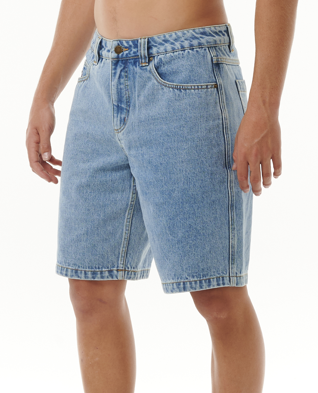 Mens elastic clearance jean shorts