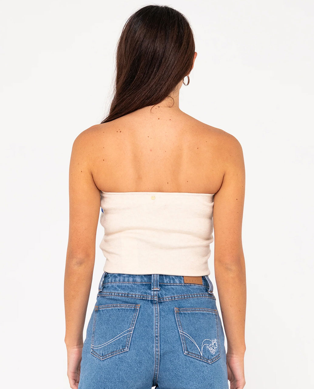 Amelia Strapless Contrast Knit Top