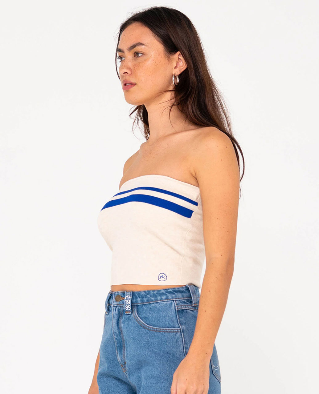 Amelia Strapless Contrast Knit Top