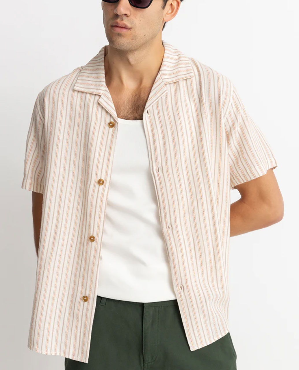 Vacation Stripe SS Shirt-Nat