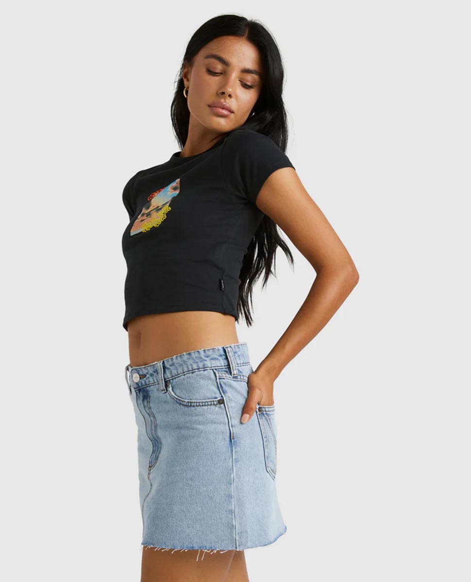 Mid Rise Denim Skirt