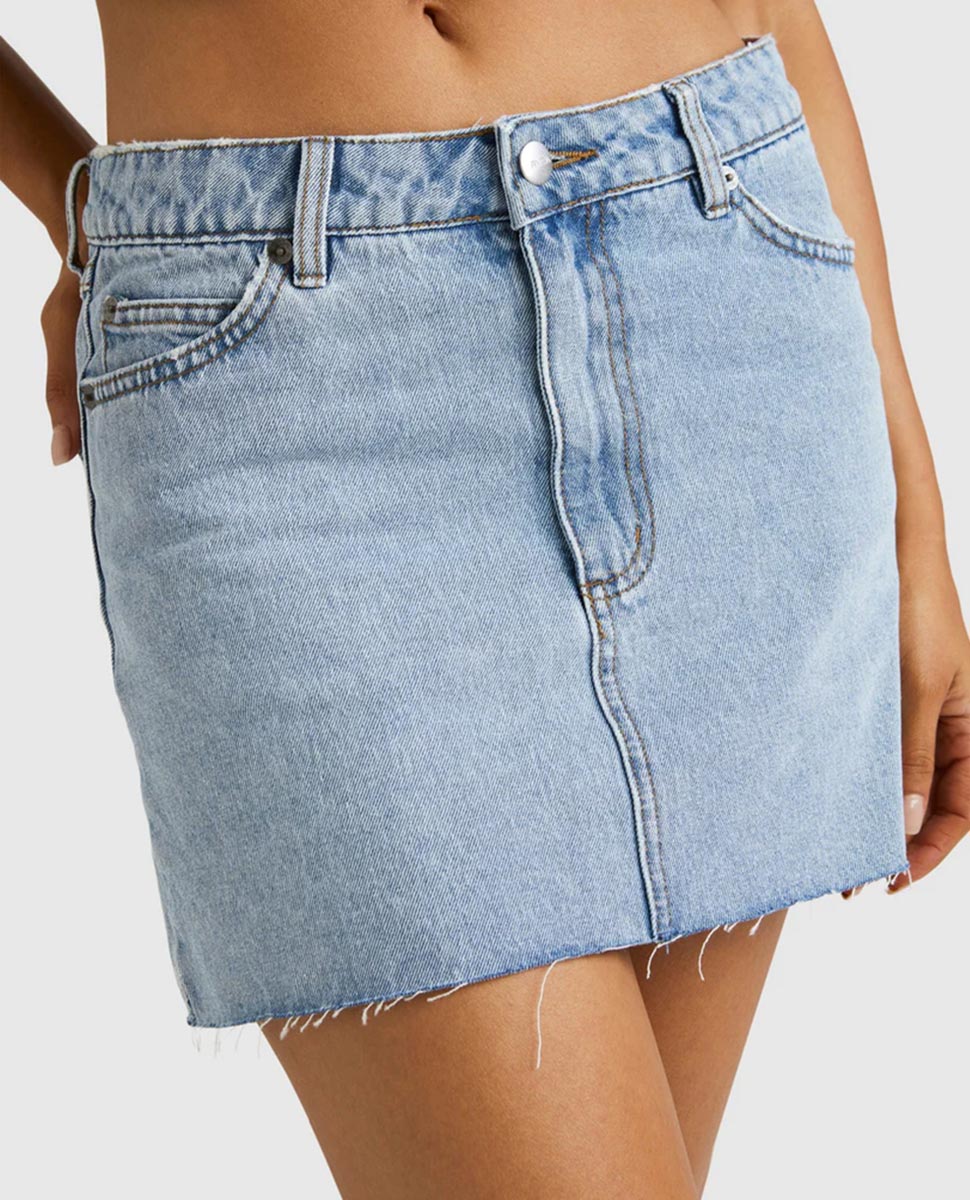 Mid Rise Denim Skirt