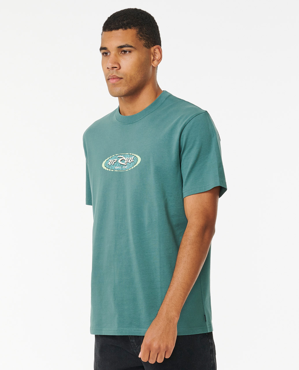 Fader Oval Tee-Bluestone