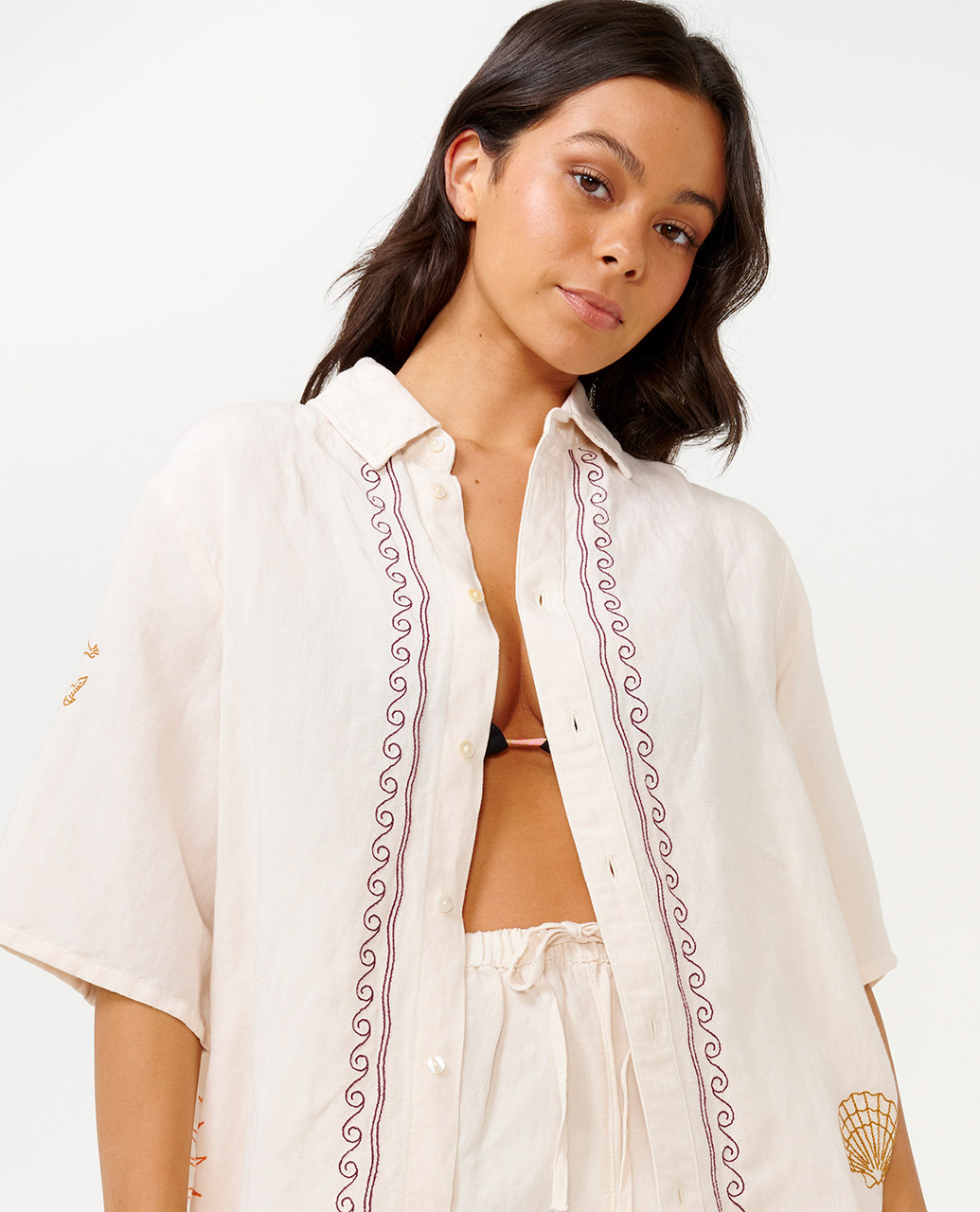 Beach Party Embroidered Shirt