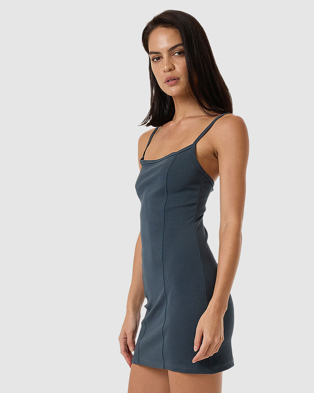 Rib Seam Mini Dress