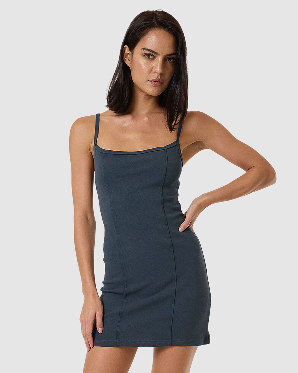 Rib Seam Mini Dress