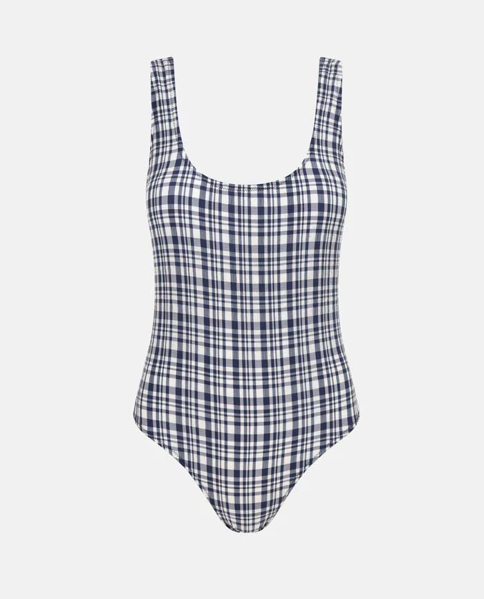 London Check Scoop Neck One piece 