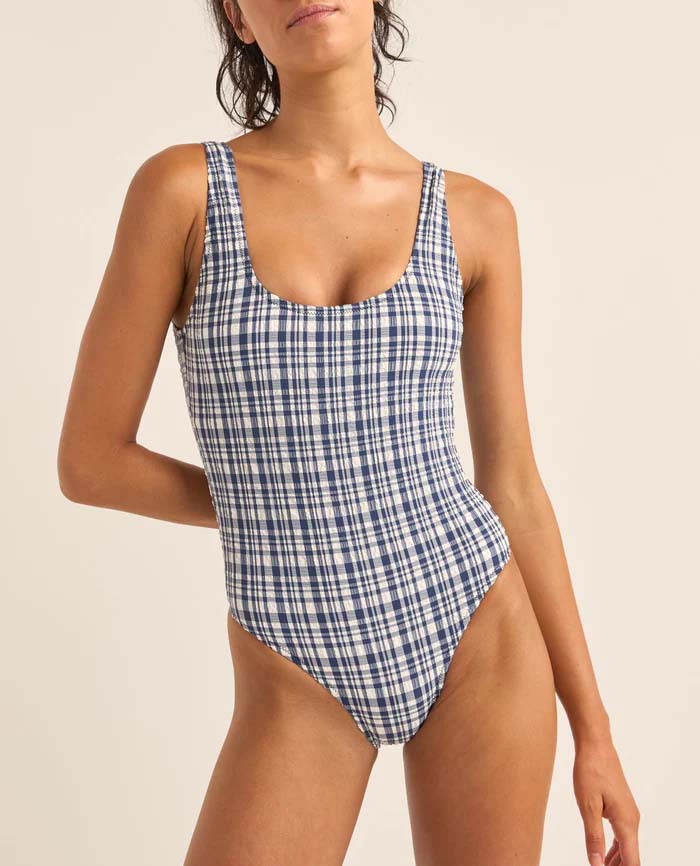 London Check Scoop Neck One piece 