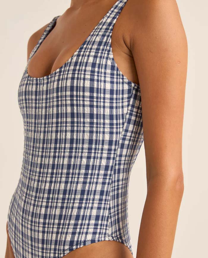 London Check Scoop Neck One piece