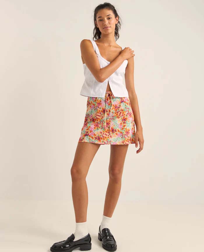 Sierra Floral Bias Mini Skirt