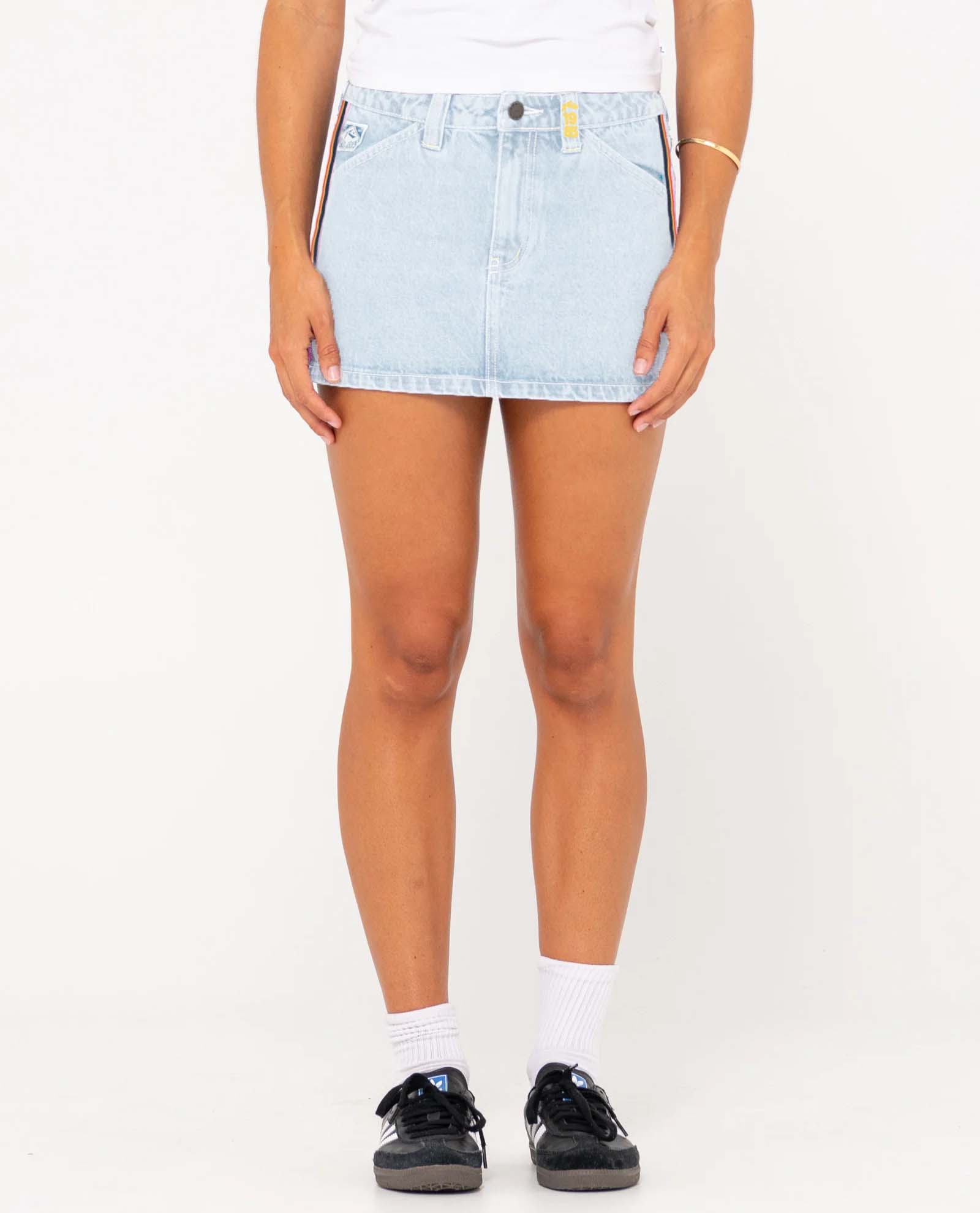 Flip Mommy Lowrise Mini Skirt-Denim