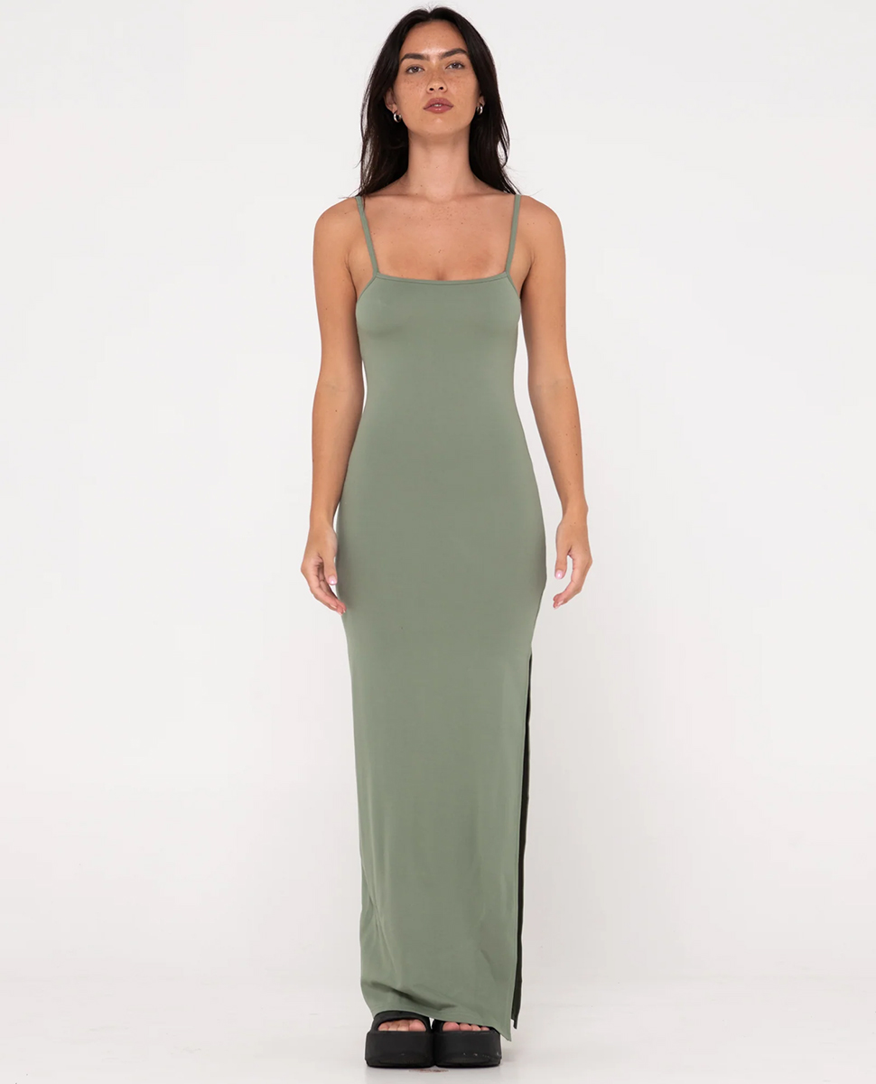 Vicky Fixeed Back Slip Maxi-Green