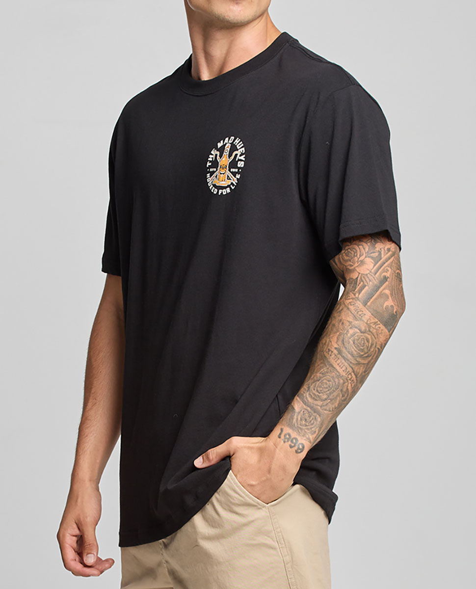 Hooked For Life Tee-Black