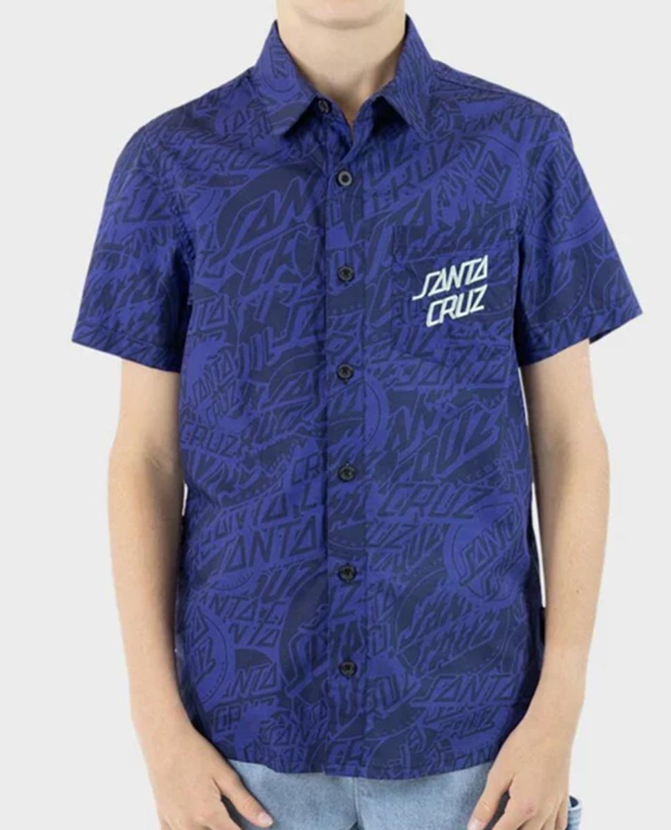 Bold Stack SS Shirt-Dark Blue