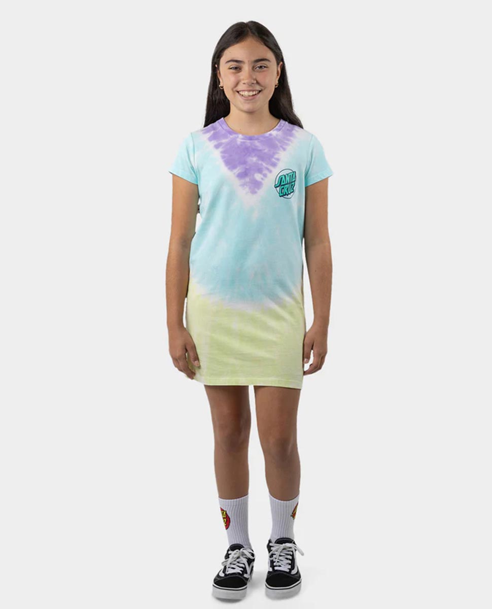 Mfg Dot Retro Dress-Blue Tie Dye