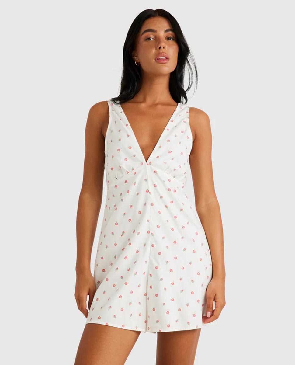 Rose Bud Romper- Cloud