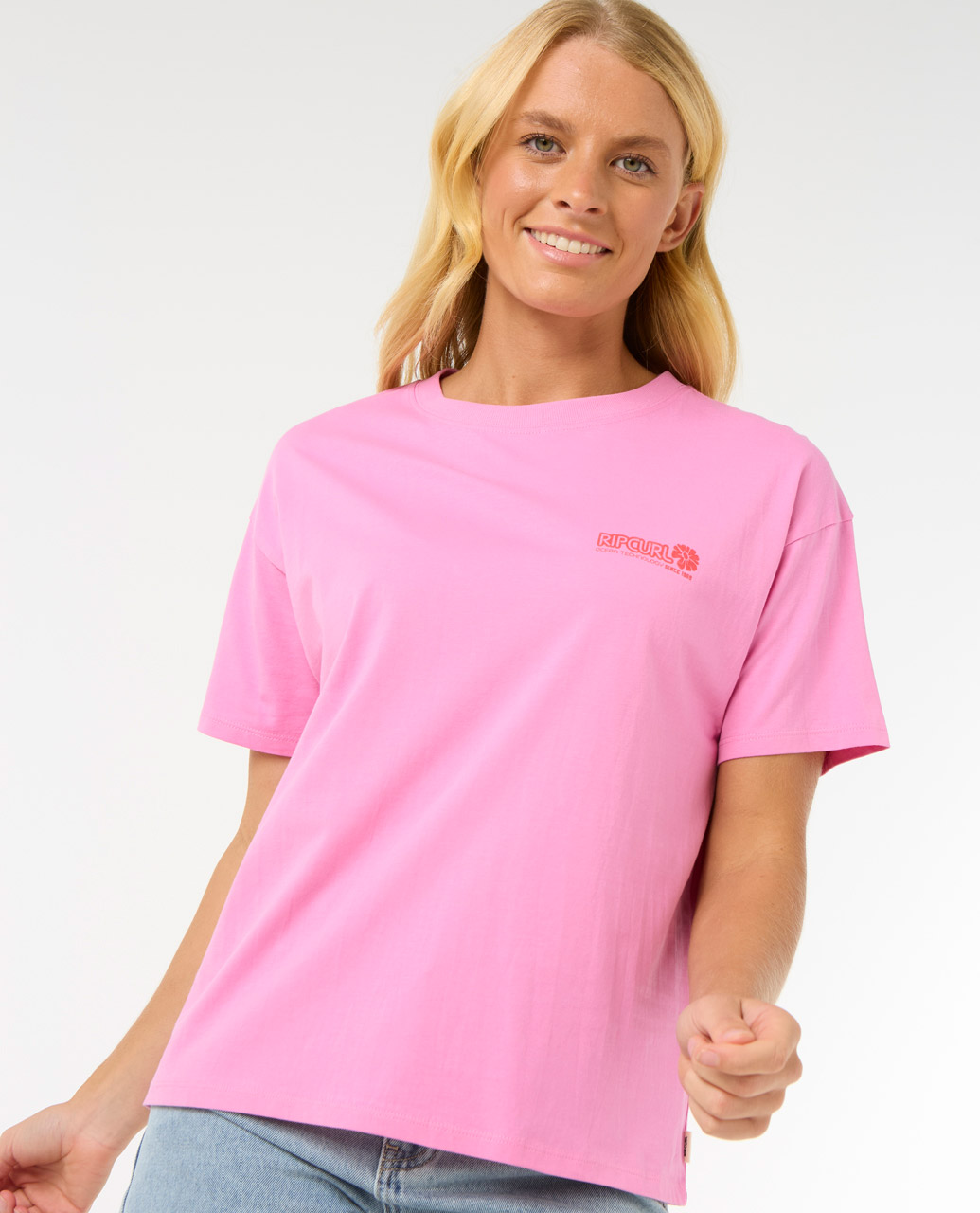 Ocean Tech Relaxed Tee-Pink