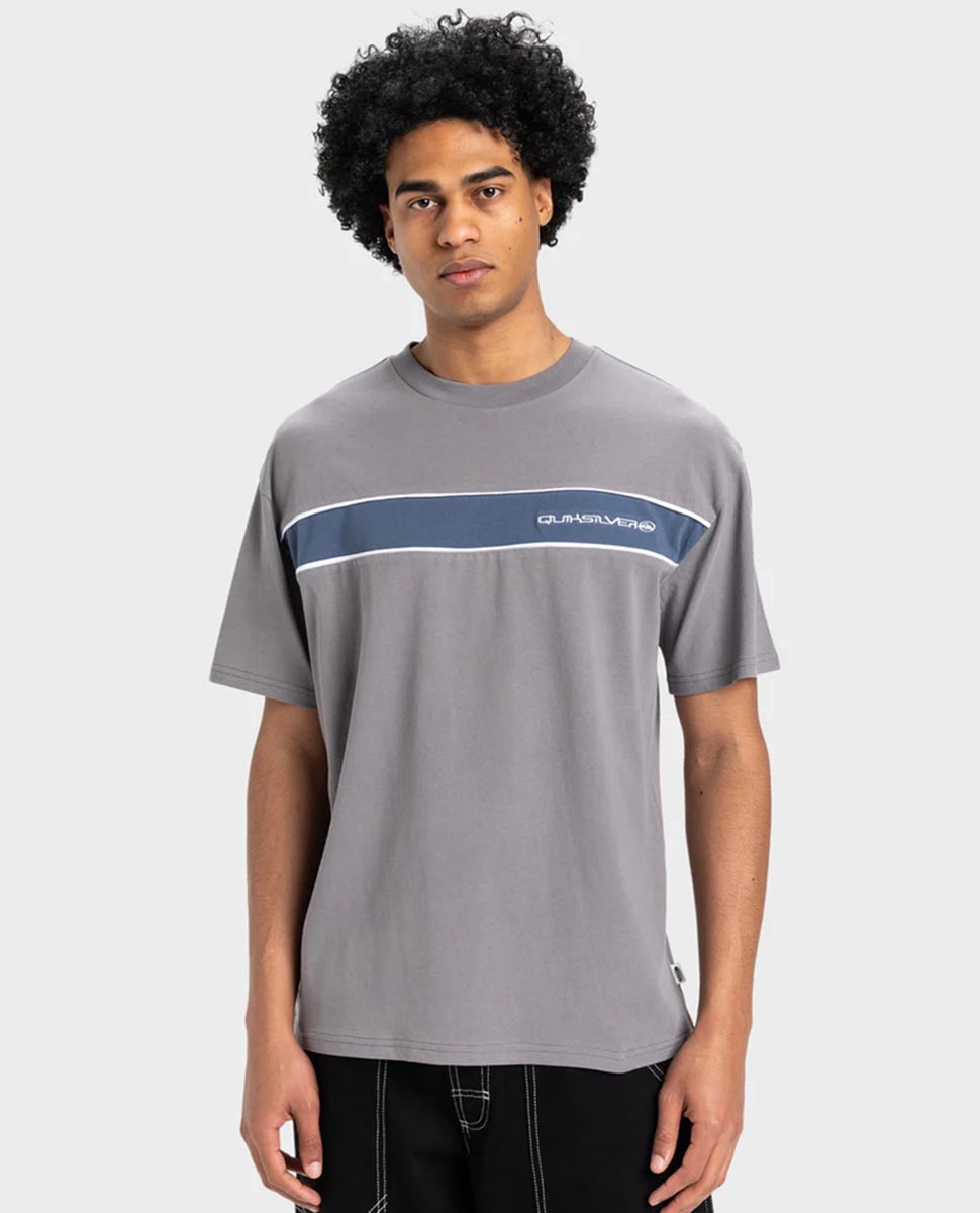 Tri Band SS Tee-Steel Grey