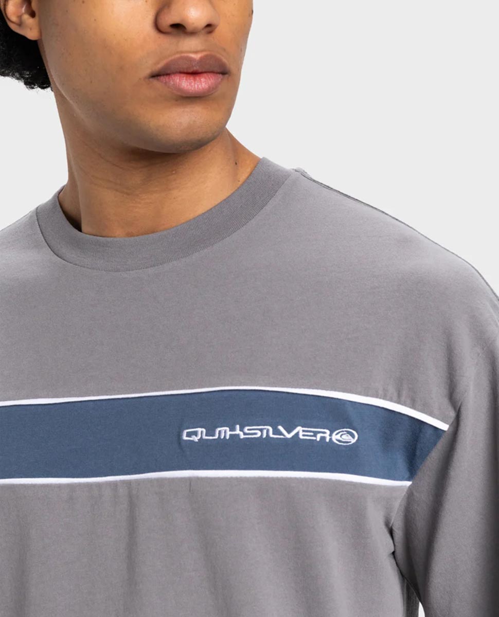 Tri Band SS Tee-Steel Grey