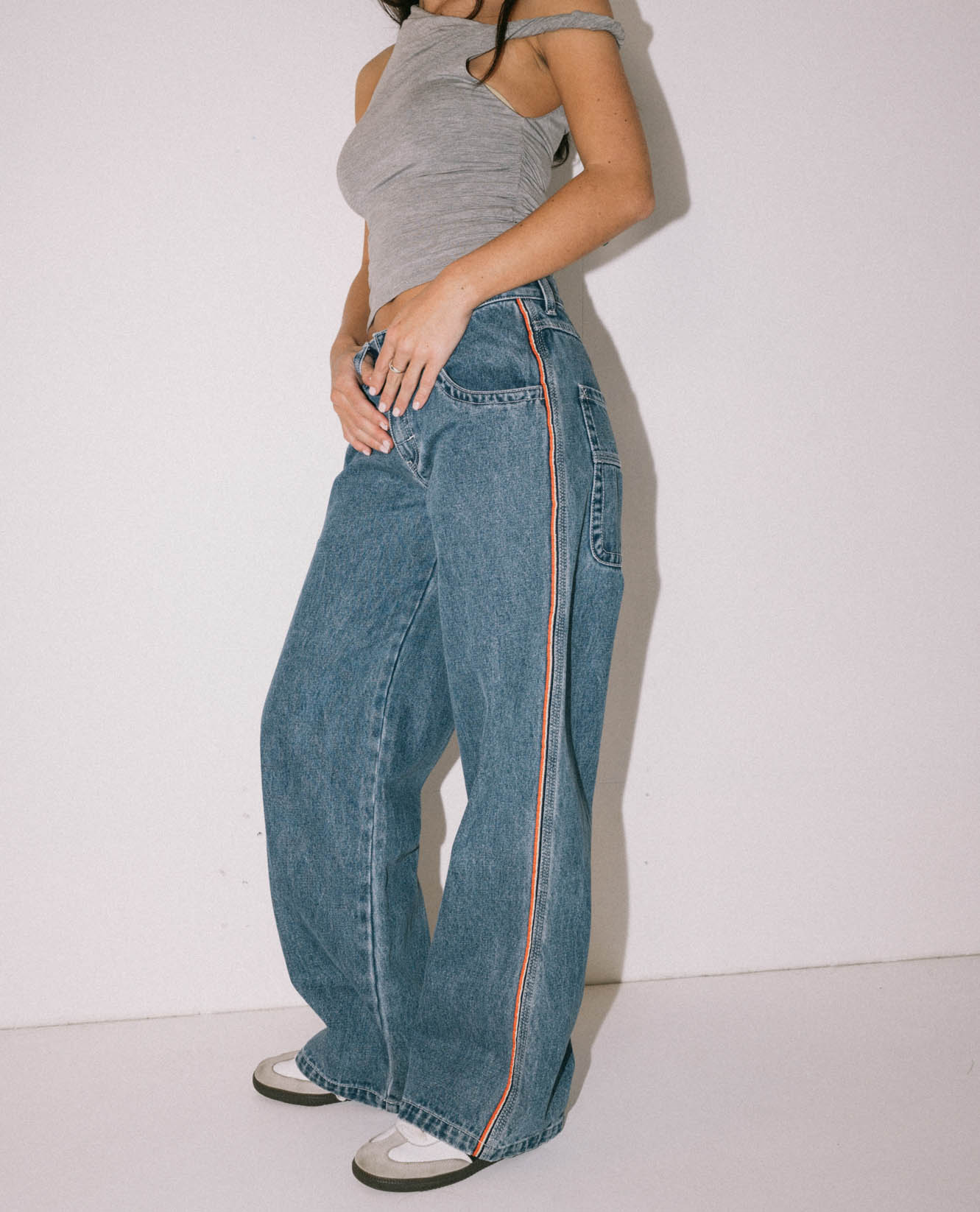 Flip Mommy Low Rise Wide Leg Denim