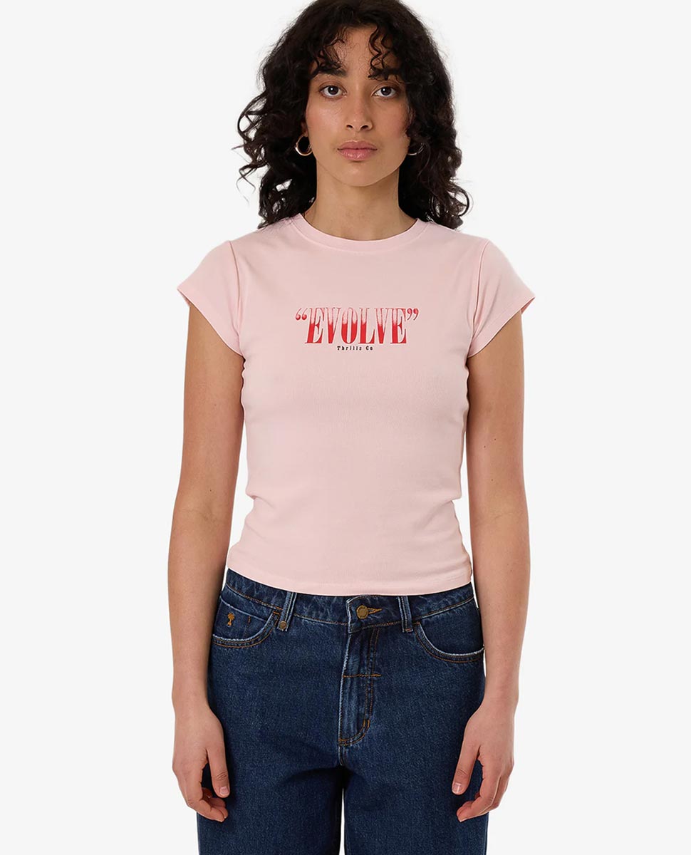 Highly Evolved Tee-Barely Pink