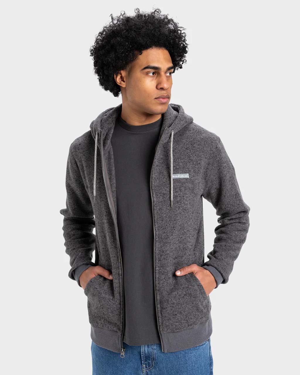 Keller Block Zip- Dark Heather Grey