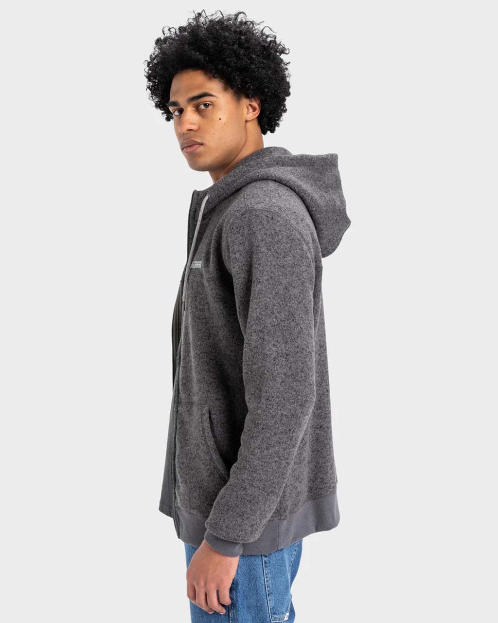 Keller Block Zip- Dark Heather Grey