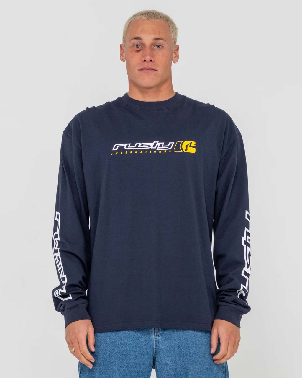 Jetsetter Long Sleeve Tee-Navy